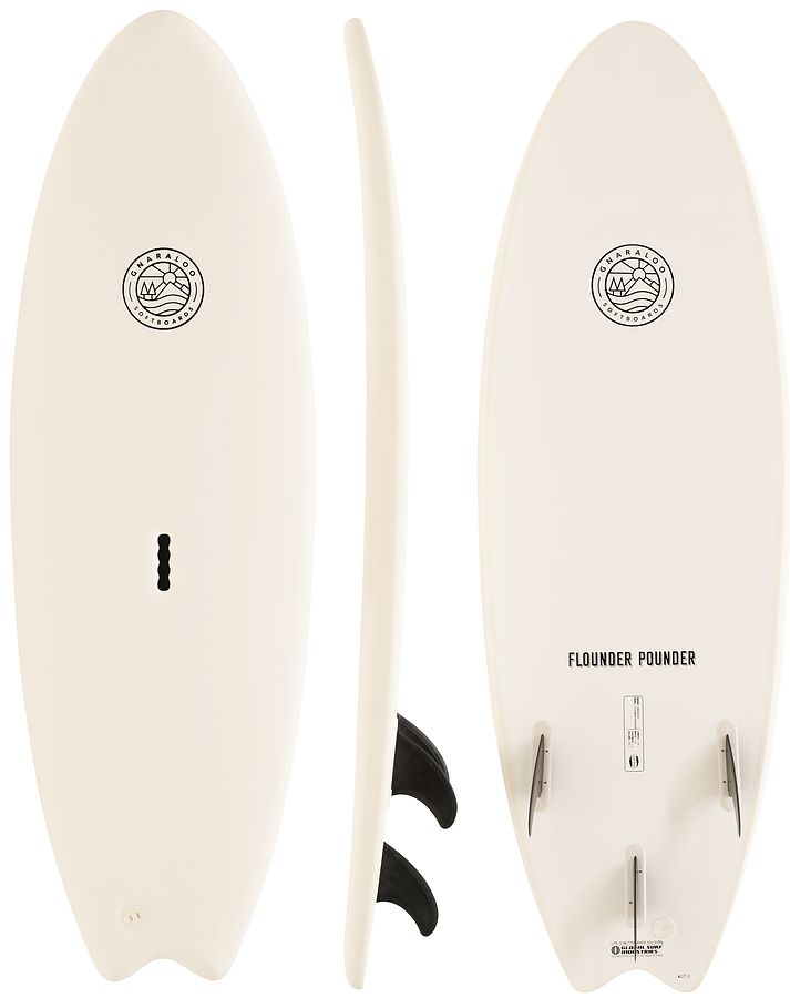 Gnaraloo Flounder Pounder Soft Surfboard White