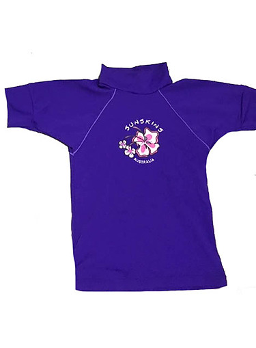 Toddler Girls Rash Shirts -Chlorine Resist Purple - Image 1