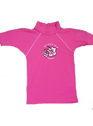 Girls Rash Shirts - Chlorine Resist Pink - Image 1