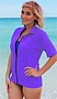 Photo of Zip Short Sleeve Rash - Chlorine Resist 50+ Purple S - XL 