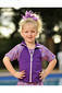 Photo of Girls Zip Front Rash shirts - Violet with Candy Sleeves 